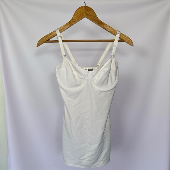 Nancy Ganz Body Slimmers 34D White Shapewear Slip Dress Underwire Bra Lingerie - Picture 3 of 9